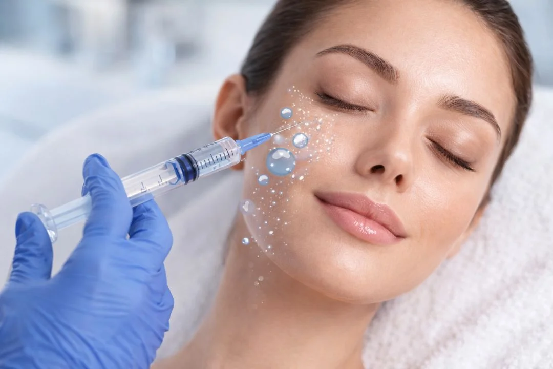 mezoterapi uygulaması sırasında cilt altına mikro enjeksiyon yapılması